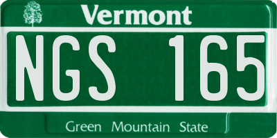 VT license plate NGS165