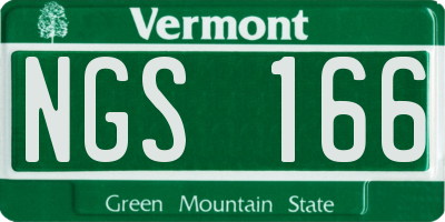 VT license plate NGS166