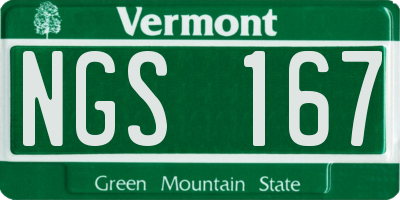 VT license plate NGS167
