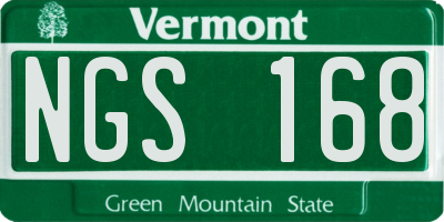 VT license plate NGS168