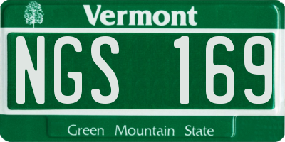 VT license plate NGS169