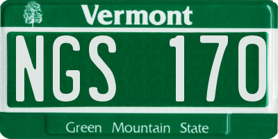 VT license plate NGS170