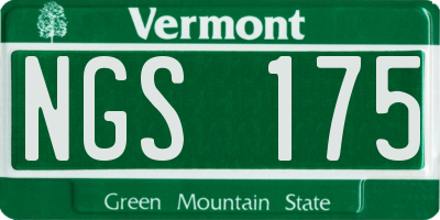 VT license plate NGS175