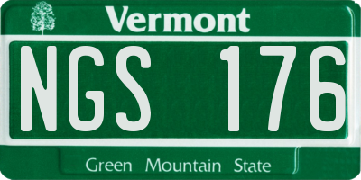 VT license plate NGS176