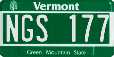 VT license plate NGS177