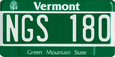 VT license plate NGS180