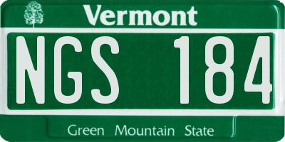 VT license plate NGS184