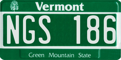 VT license plate NGS186