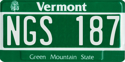VT license plate NGS187