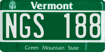 VT license plate NGS188