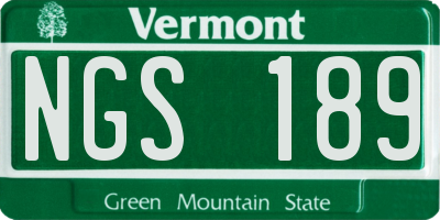 VT license plate NGS189