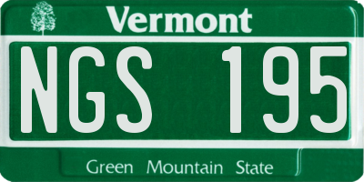 VT license plate NGS195