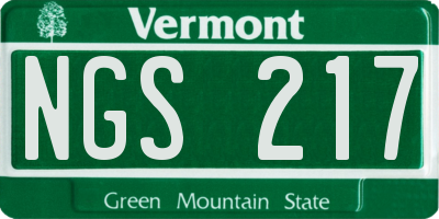 VT license plate NGS217