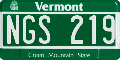 VT license plate NGS219