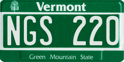 VT license plate NGS220