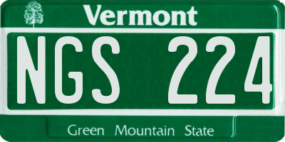 VT license plate NGS224