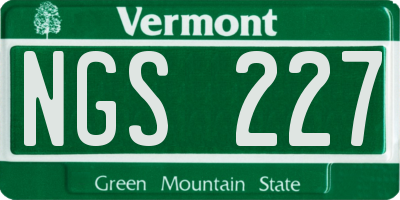 VT license plate NGS227