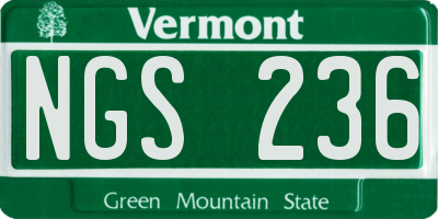 VT license plate NGS236