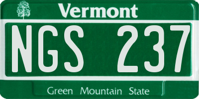 VT license plate NGS237