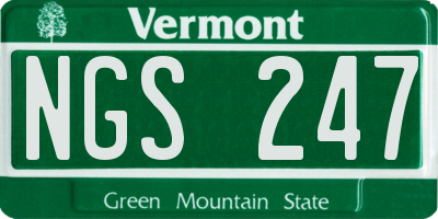 VT license plate NGS247