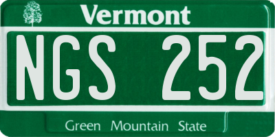 VT license plate NGS252
