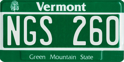 VT license plate NGS260