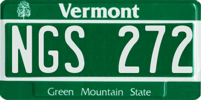 VT license plate NGS272