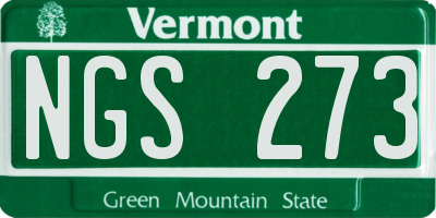 VT license plate NGS273