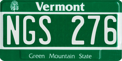 VT license plate NGS276