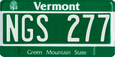 VT license plate NGS277
