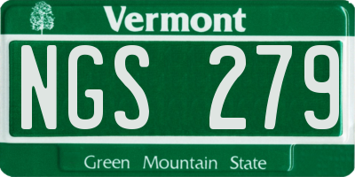 VT license plate NGS279