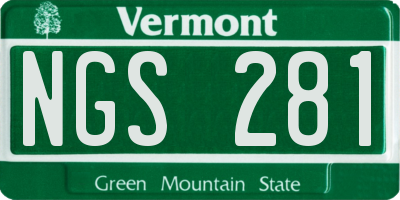 VT license plate NGS281