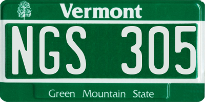 VT license plate NGS305