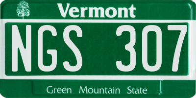 VT license plate NGS307