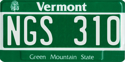 VT license plate NGS310