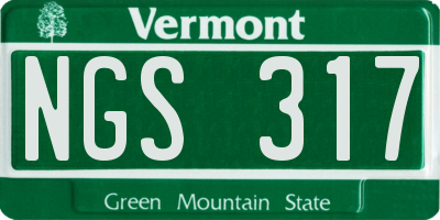 VT license plate NGS317