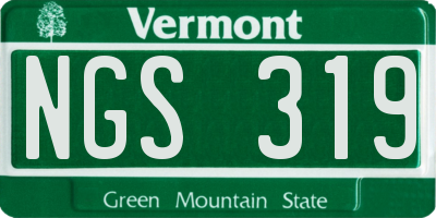 VT license plate NGS319