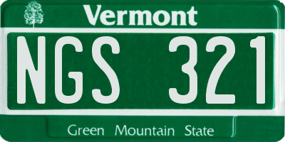 VT license plate NGS321