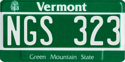 VT license plate NGS323