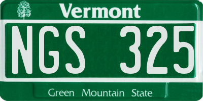 VT license plate NGS325