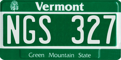 VT license plate NGS327