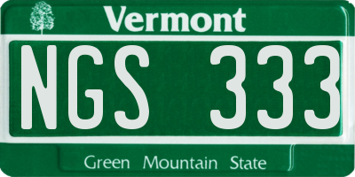 VT license plate NGS333