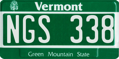 VT license plate NGS338