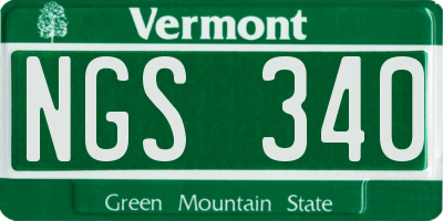 VT license plate NGS340