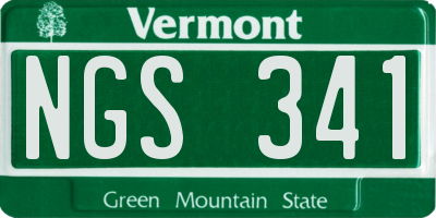 VT license plate NGS341