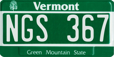 VT license plate NGS367