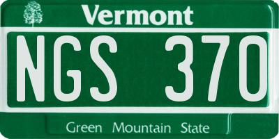 VT license plate NGS370