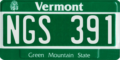 VT license plate NGS391