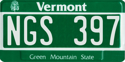 VT license plate NGS397