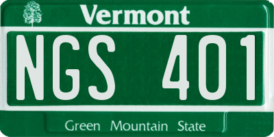 VT license plate NGS401